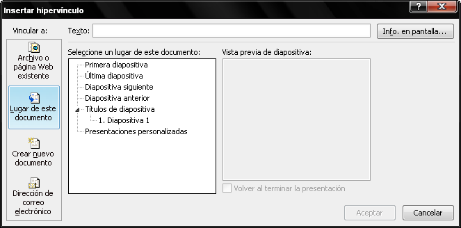 hipervínculos en PowerPoint